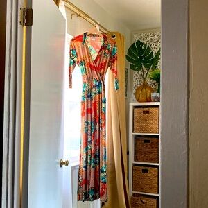 Women’s One Piece Jumpsuit Wide Leg  colorful peacock details & tie waist,size S